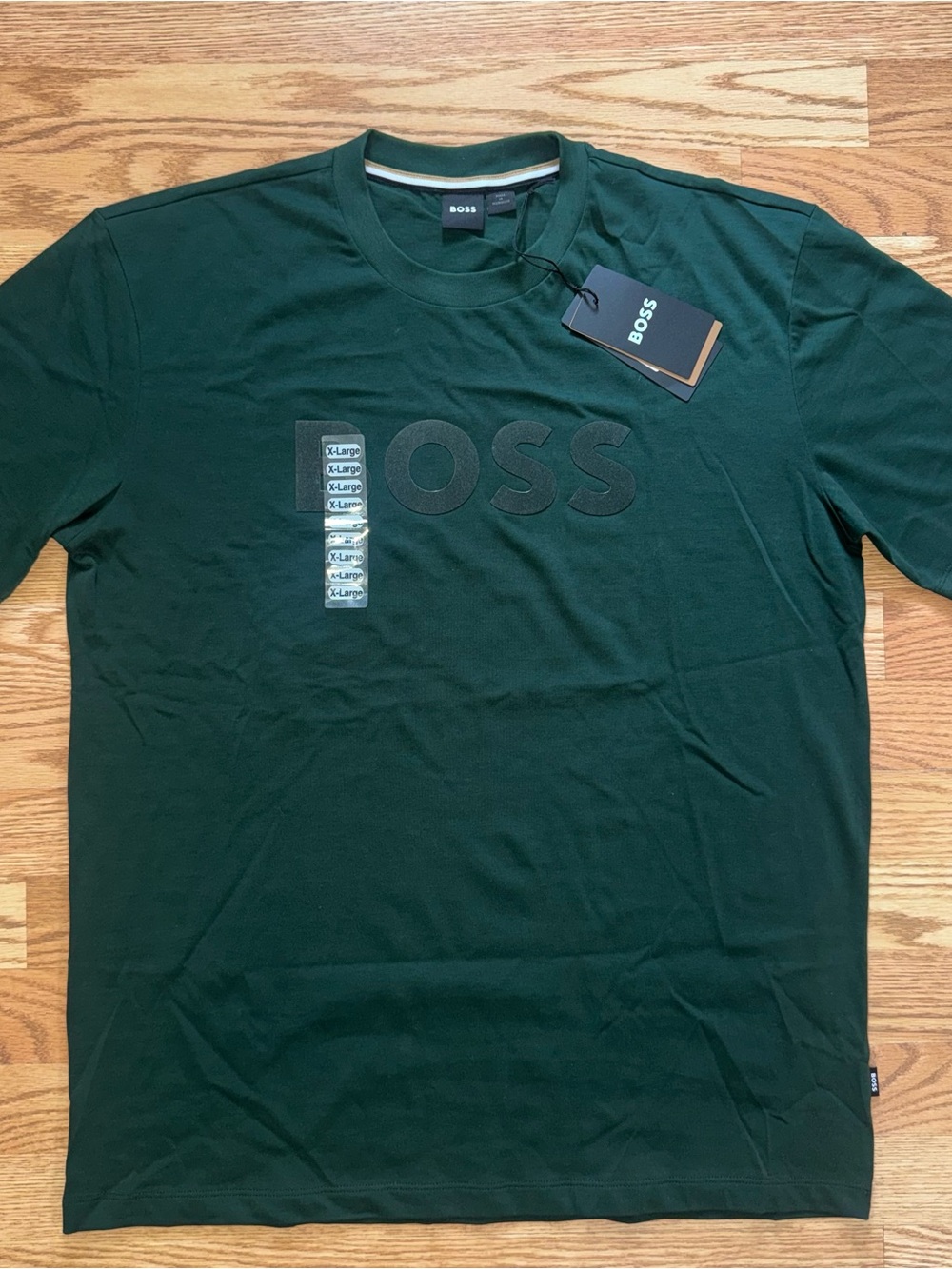 Boss Dark Green Short-Sleeve Logo Crew T-Shirt
